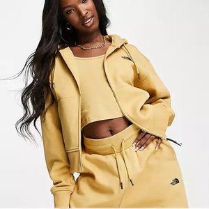 The North Face Essential full zip hoodie in tan Exclusive at ASOS